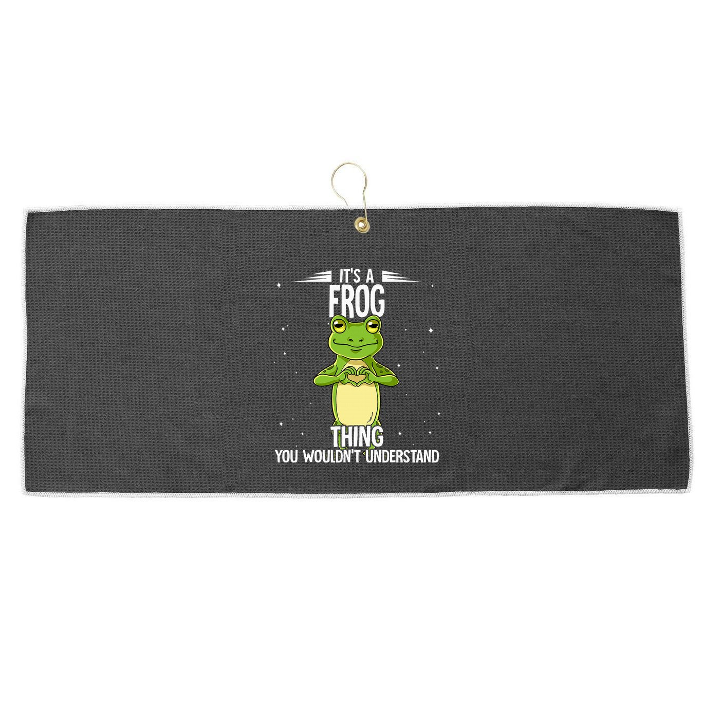 Its A Frog Thing Frog Large Microfiber Waffle Golf Towel