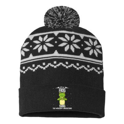 Its A Frog Thing Frog USA-Made Snowflake Beanie