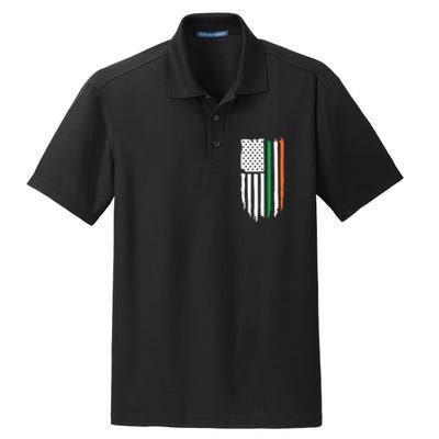 Irish American Flag Dry Zone Grid Polo