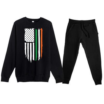 Irish American Flag Premium Crewneck Sweatsuit Set