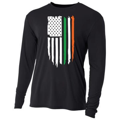 Irish American Flag Cooling Performance Long Sleeve Crew