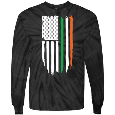 Irish American Flag Tie-Dye Long Sleeve Shirt