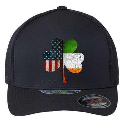 Irish American Flag Shamrock St. PatrickS Day Flexfit Unipanel Trucker Cap