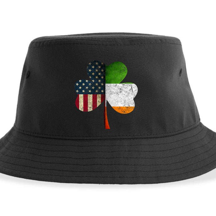 Irish American Flag Shamrock St. PatrickS Day Sustainable Bucket Hat