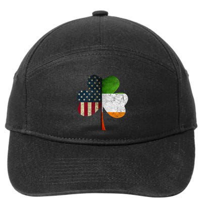 Irish American Flag Shamrock St. PatrickS Day 7-Panel Snapback Hat