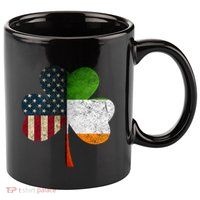 Irish American Flag Shamrock St. PatrickS Day 11oz C Handle Ceramic Mug