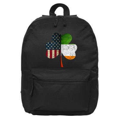 Irish American Flag Shamrock St. PatrickS Day 16 in Basic Backpack