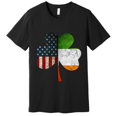 Irish American Flag Shamrock St. PatrickS Day Premium T-Shirt