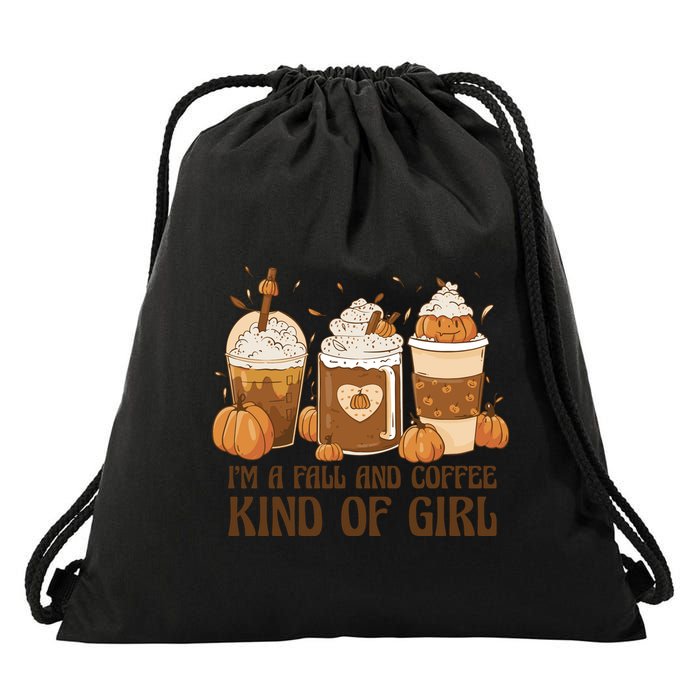 I'm A Fall And Coffee Kind Of Girl Drawstring Bag