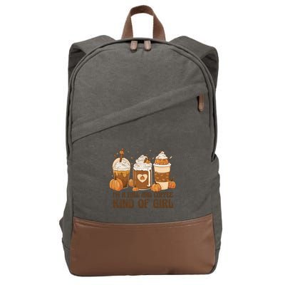I'm A Fall And Coffee Kind Of Girl Cotton Canvas Backpack
