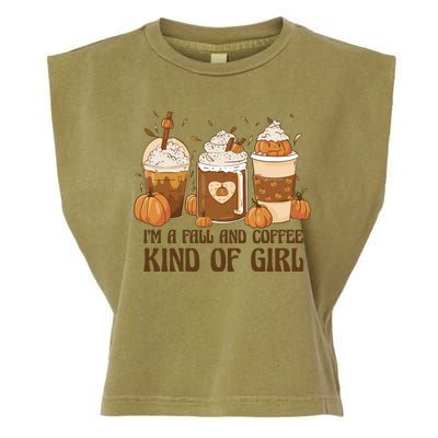 I'm A Fall And Coffee Kind Of Girl Garment-Dyed Women's Muscle Tee