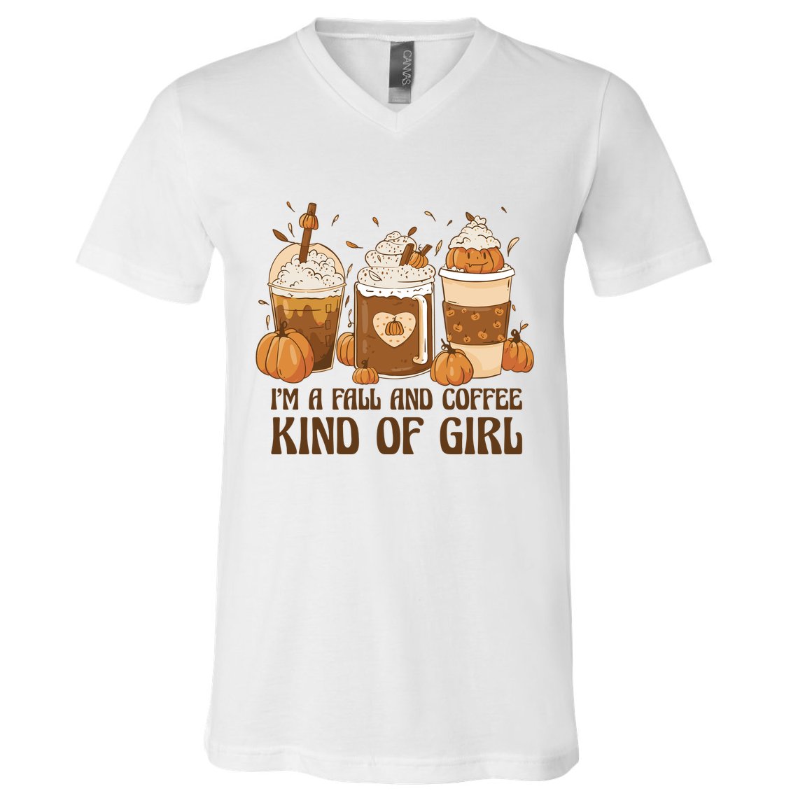 I'm A Fall And Coffee Kind Of Girl V-Neck T-Shirt