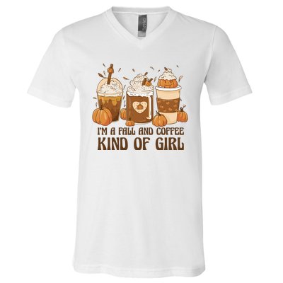 I'm A Fall And Coffee Kind Of Girl V-Neck T-Shirt