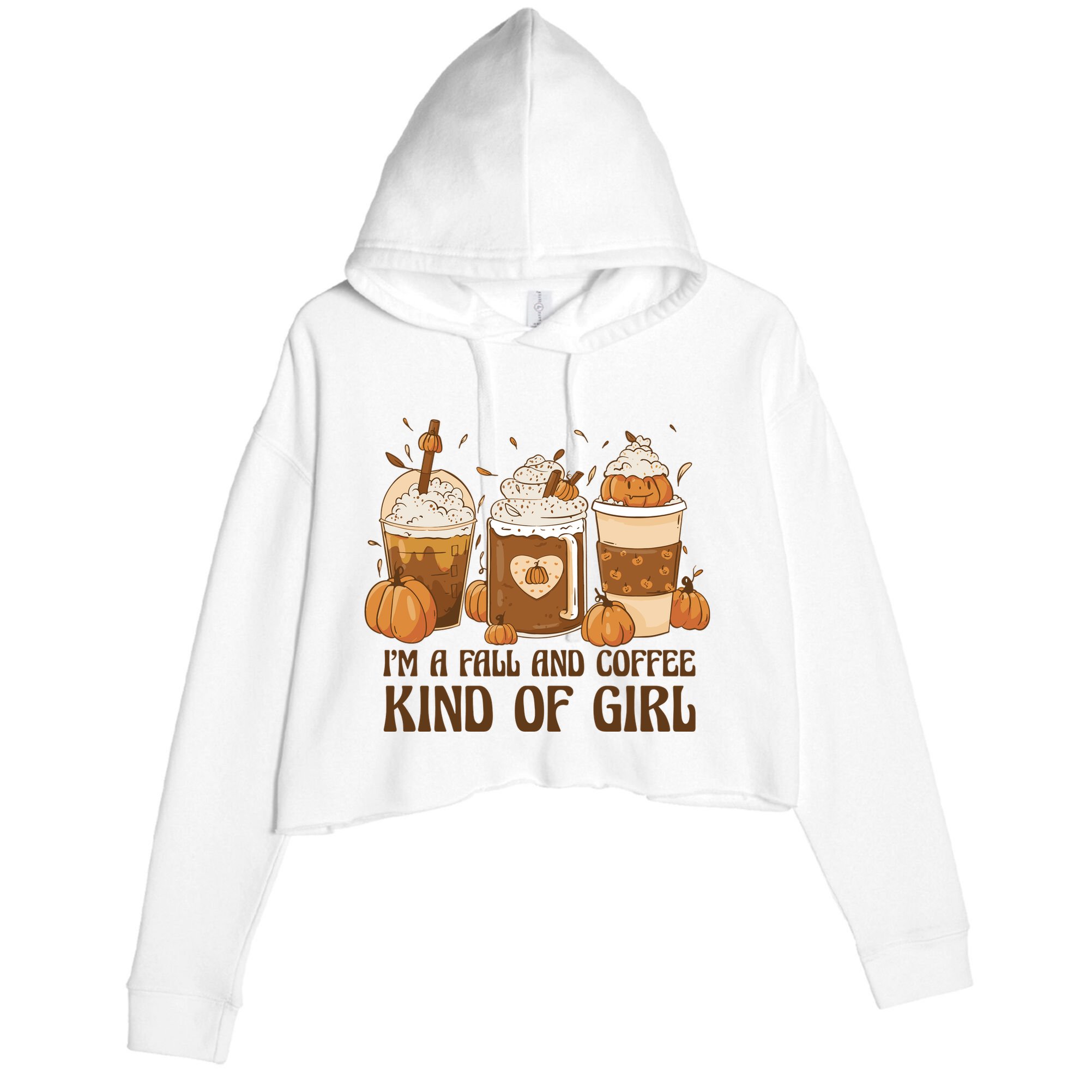 I'm A Fall And Coffee Kind Of Girl Crop Fleece Hoodie