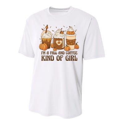 I'm A Fall And Coffee Kind Of Girl Performance Sprint T-Shirt