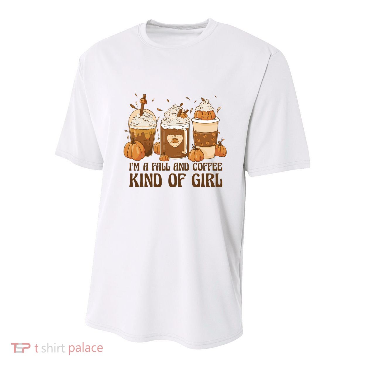 I'm A Fall And Coffee Kind Of Girl Youth Performance Sprint T-Shirt