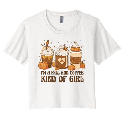 I'm A Fall And Coffee Kind Of Girl Women's Crop Top Tee