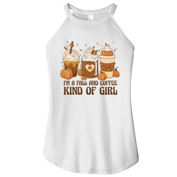 I'm A Fall And Coffee Kind Of Girl Women's Perfect Tri Rocker Tank
