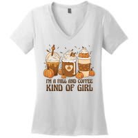 I'm A Fall And Coffee Kind Of Girl Women's V-Neck T-Shirt