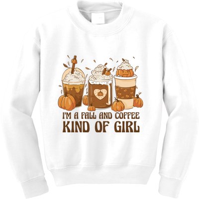 I'm A Fall And Coffee Kind Of Girl Kids Sweatshirt