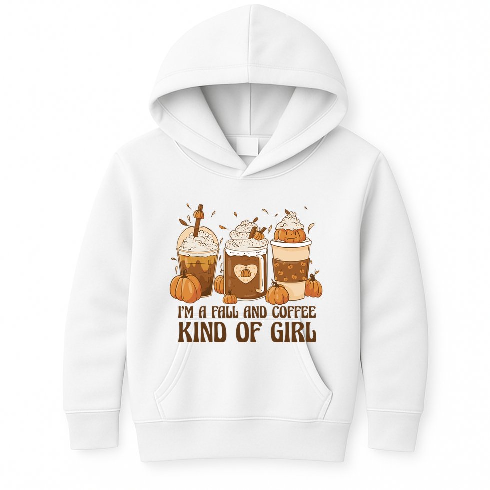 I'm A Fall And Coffee Kind Of Girl Kids Hoodie