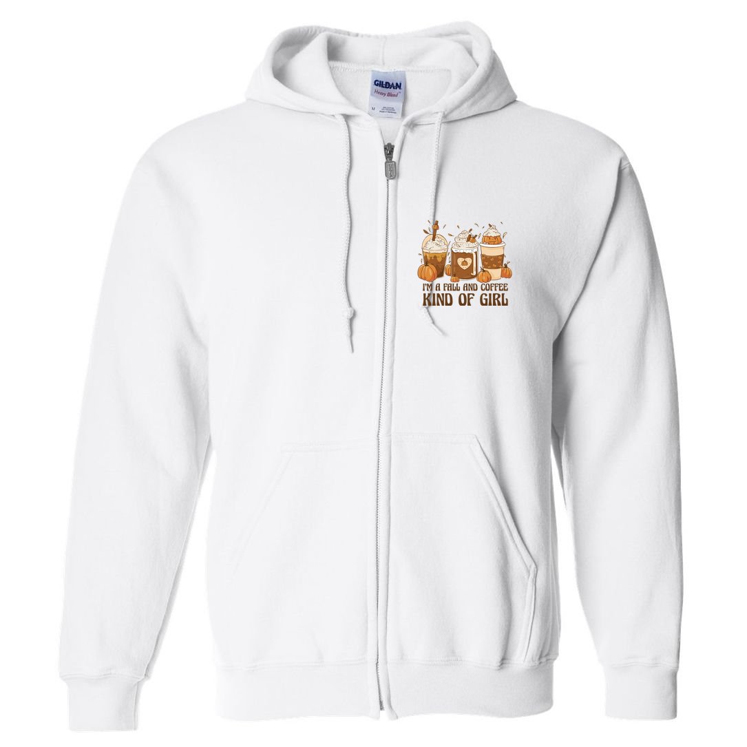 I'm A Fall And Coffee Kind Of Girl Full Zip Hoodie