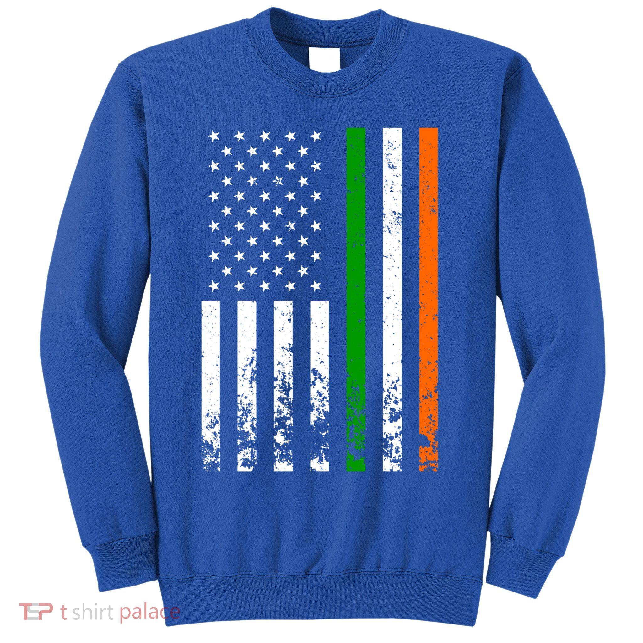 Irish American Flag Ireland Flag St Patricks Day Gift Lucky Funny Gift Sweatshirt