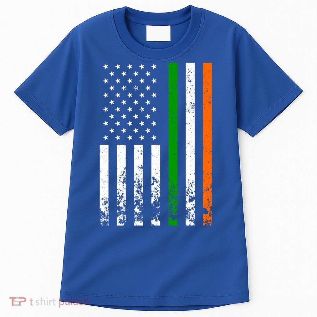 Irish American Flag Ireland Flag St Patricks Day Gift Lucky Funny Gift Tall T-Shirt