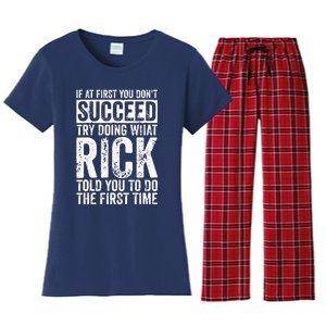 If At First You DonT Succeed Try Doing What Rick Women's Flannel Pajama Set