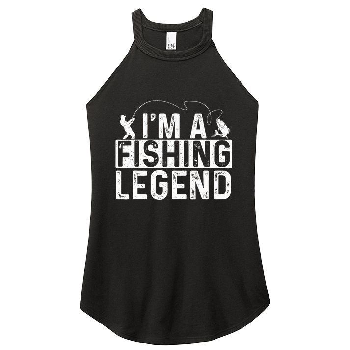 IM A Fishing Legend Fisherman Fish Lover Angling Women's Perfect Tri Rocker Tank