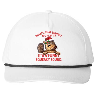 Its A Funny Squeaky Sound Christmas Squirrel Snapback Five-Panel Rope Hat