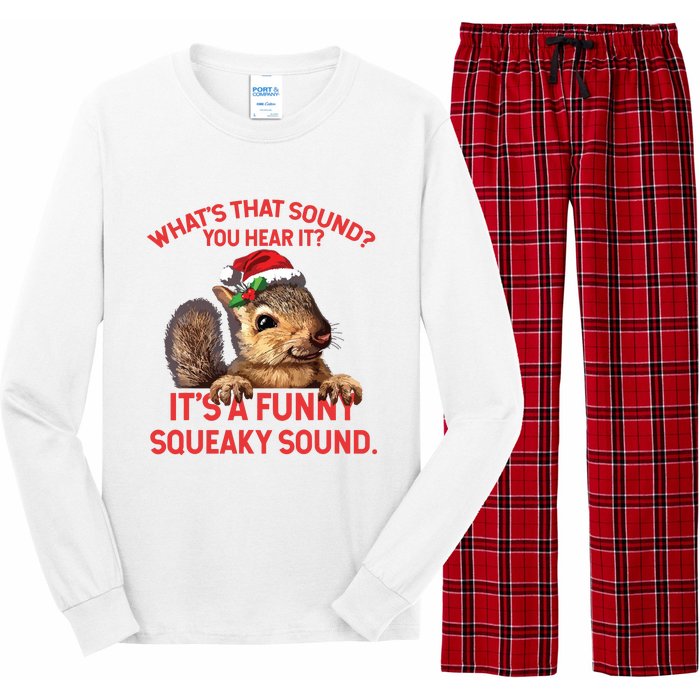 Its A Funny Squeaky Sound Christmas Squirrel Long Sleeve Pajama Set