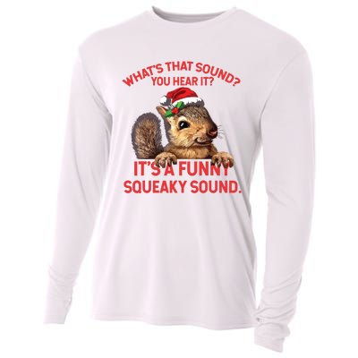 Its A Funny Squeaky Sound Christmas Squirrel Cooling Performance Long Sleeve Crew