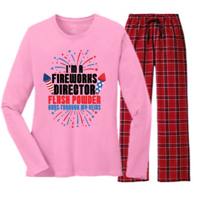 Im A Fireworks Director Power 4th Of July Meaningful Gift Women's Long Sleeve Flannel Pajama Set 