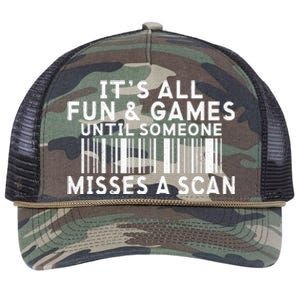 Its All Fun And Games Until Someone Misses A Scan Postal Retro Rope Trucker Hat Cap