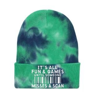 Its All Fun And Games Until Someone Misses A Scan Postal Tie Dye 12in Knit Beanie