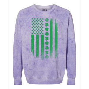 Irish American Flag Patrick's Day Patriotic Shamrock Flag Gift Colorblast Crewneck Sweatshirt