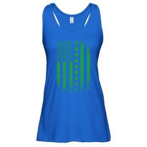 Irish American Flag Patrick's Day Patriotic Shamrock Flag Gift Ladies Essential Flowy Tank