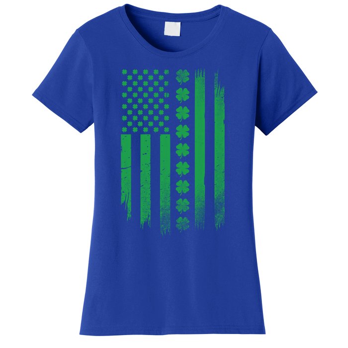 Irish American Flag Patrick's Day Patriotic Shamrock Flag Gift Women's T-Shirt