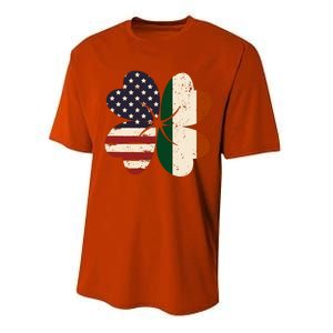 Irish American Flag Shamrock Performance Sprint T-Shirt