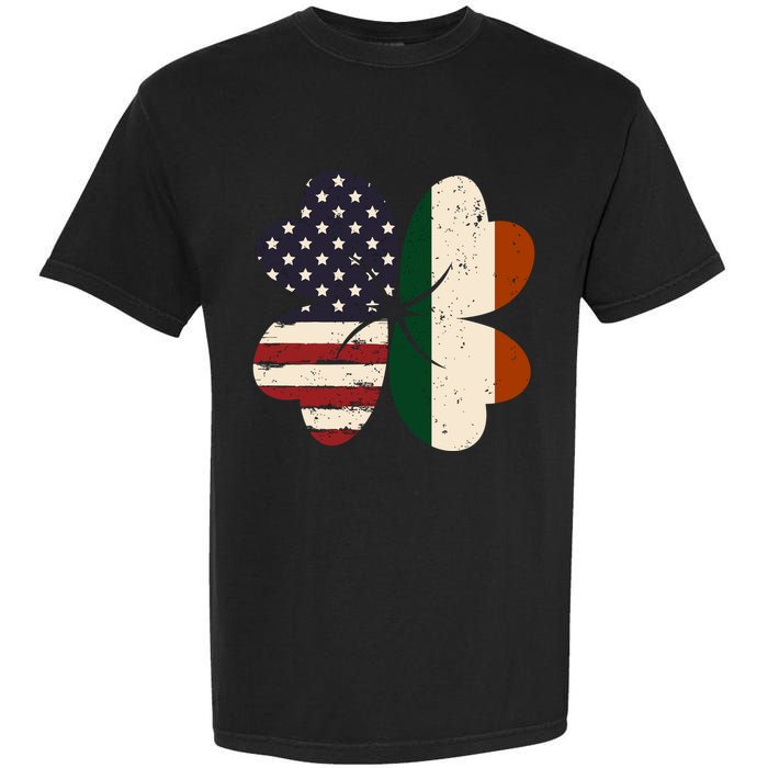 Irish American Flag Shamrock Garment-Dyed Heavyweight T-Shirt