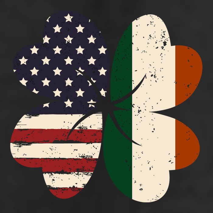 Irish American Flag Shamrock Garment-Dyed Heavyweight T-Shirt