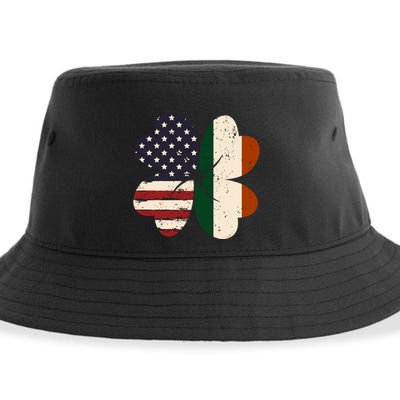 Irish American Flag Shamrock Sustainable Bucket Hat