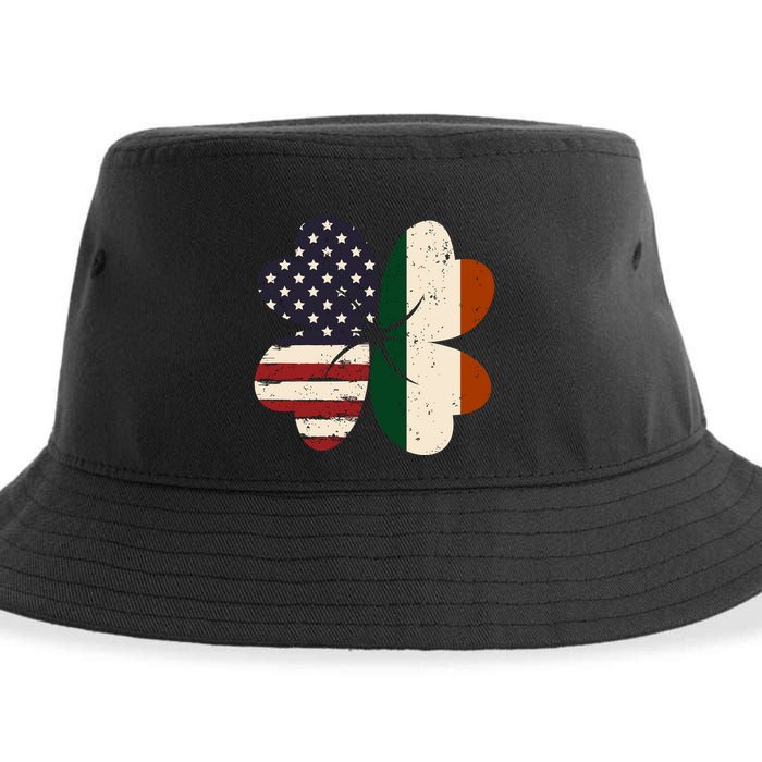 Irish American Flag Shamrock Sustainable Bucket Hat