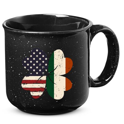 Irish American Flag Shamrock 15oz Campfire Ceramic Mug