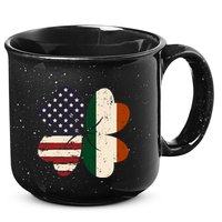 Irish American Flag Shamrock 15oz Campfire Ceramic Mug