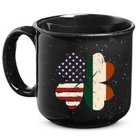Irish American Flag Shamrock 15oz Campfire Ceramic Mug