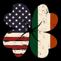 Irish American Flag Shamrock Drawstring Bag