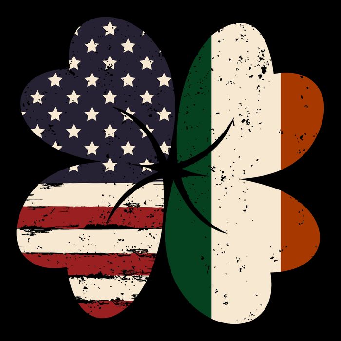 Irish American Flag Shamrock Drawstring Bag