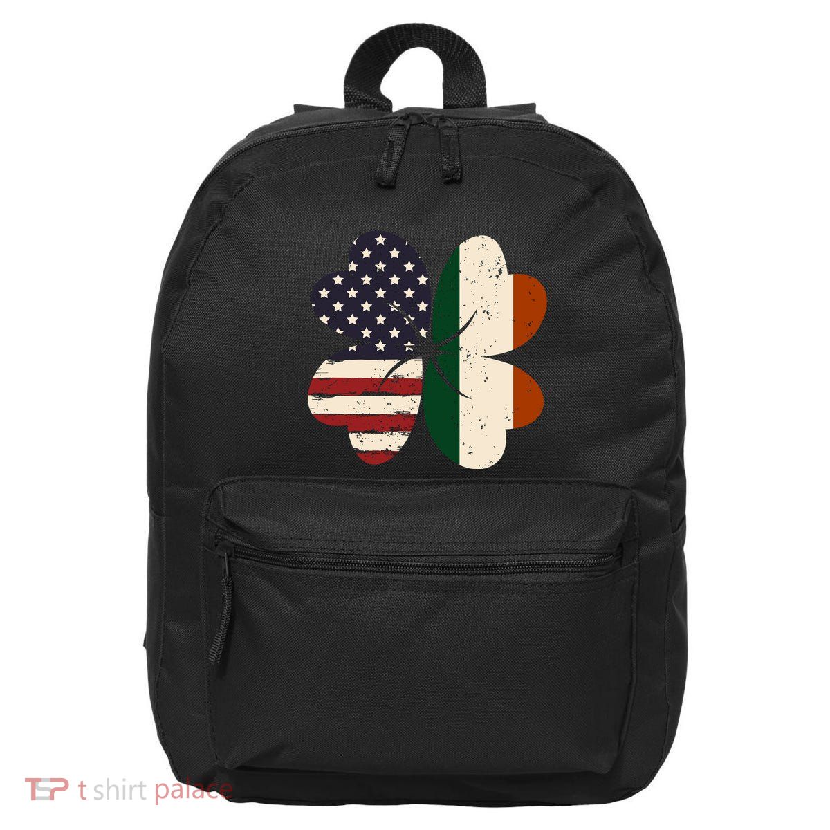 Irish American Flag Shamrock 16 in Basic Backpack